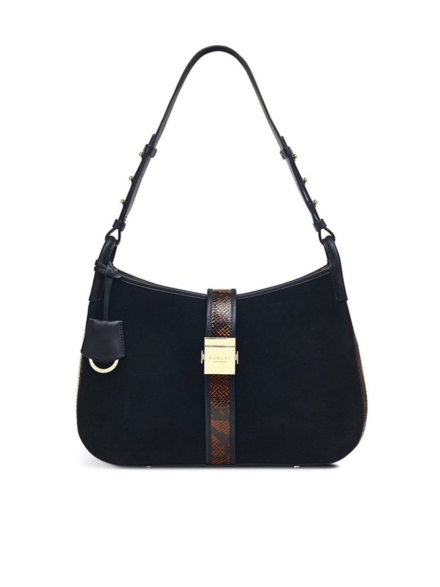 Accessories * | Radley Unique Grosvenor Remastered Medium Open Top Shoulder Black