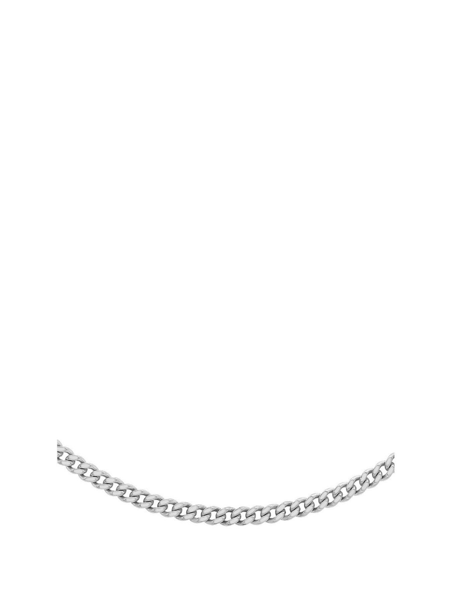 Accessories * | Love Gold Opening Sales 9Ct Adjustable Curb Chain Necklace White Gold