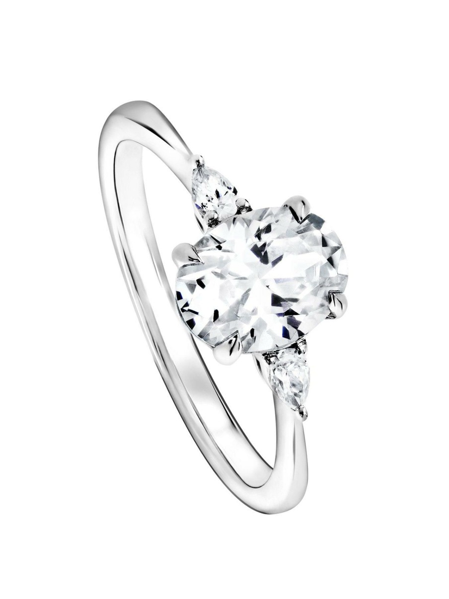 Accessories * | Premium Rebecca Created Brilliance 18Ct White Gold Oval And Pear 1Ct Lab Grown Diamond Ring