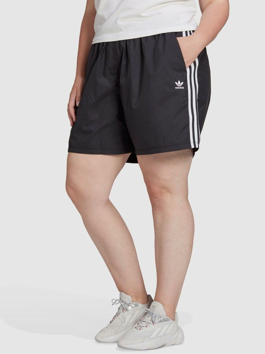 Clothing * | Adidas Originals Discount Sale (Plus Size) 3 Stripes Long Shorts Black