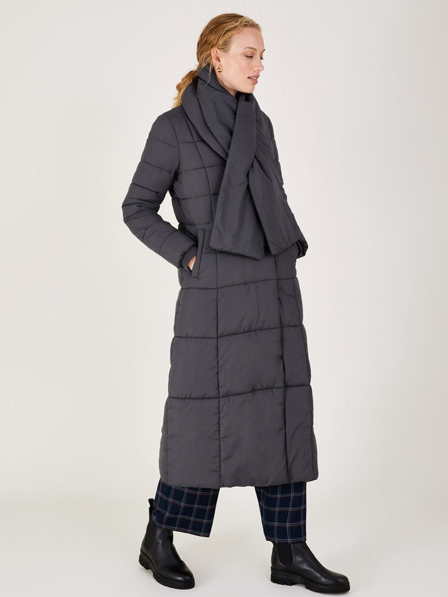 Clothing * | Monsoon Opening Sales Scarlette Sustainable Scarf Padded Coat