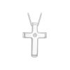 Accessories * | Love Diamond Limited Edition 9Ct White Gold Diamond Set Cross Pendant Necklace One Colour