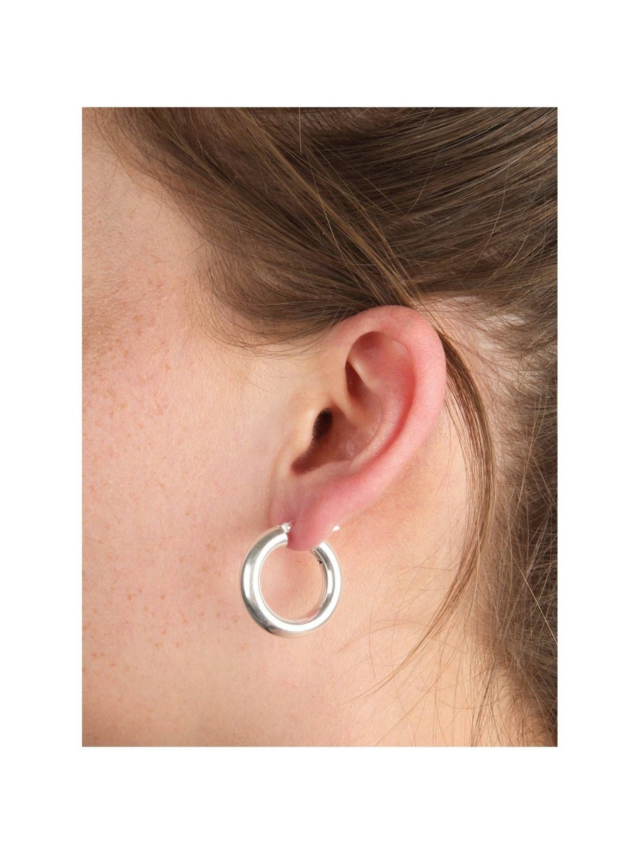 Accessories * | The Love Collection Outlet Sale Sterling 25Mm Round Hoops Silver