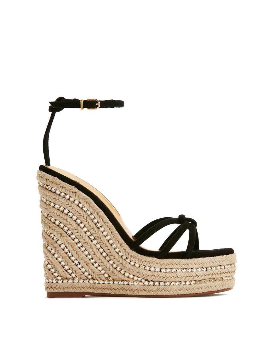 Shoes * | Sophia Webster Special Style Lucita Crystal Espadrille Wedges Black