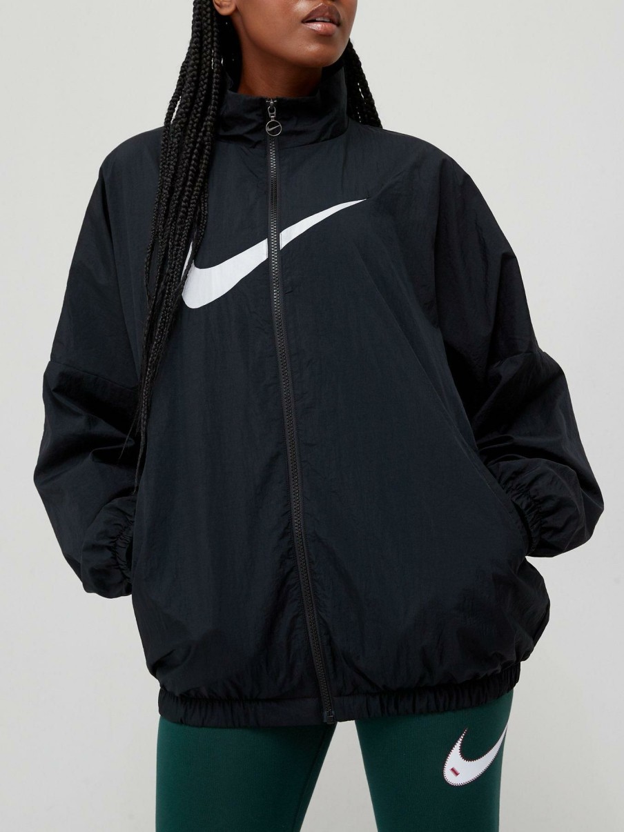 Clothing * | Nike Limited Edition Essential Hbr Woven Jacket Black/White